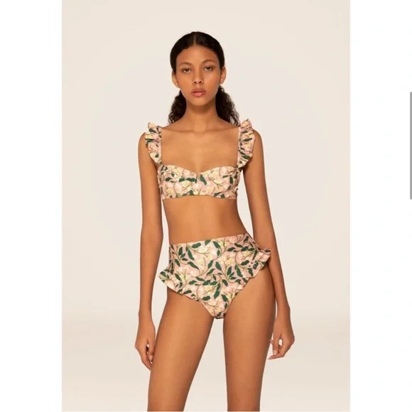 Agua by Agua Bendita Floral Bikini - Pink and Green - Picture 4 of 7